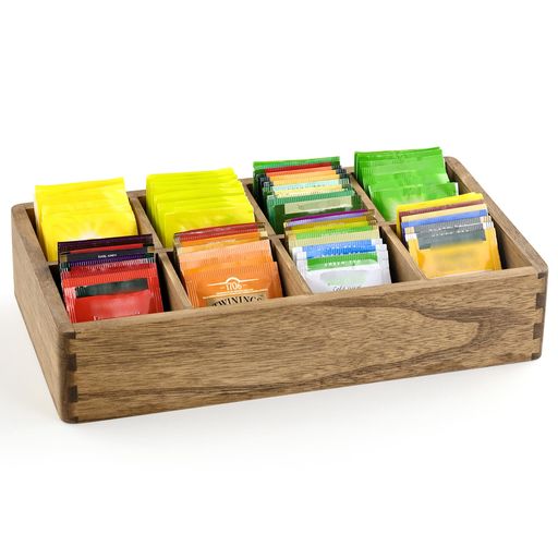 乐天商城 - KIRIGENティーバッグケース天然桐製お茶/紅茶パック収納ボックスキッチン収納棚ティーバッグ収納ラックティーバッグホルダー木製大容量TQ-CYH8G-DBR(ブラウン)