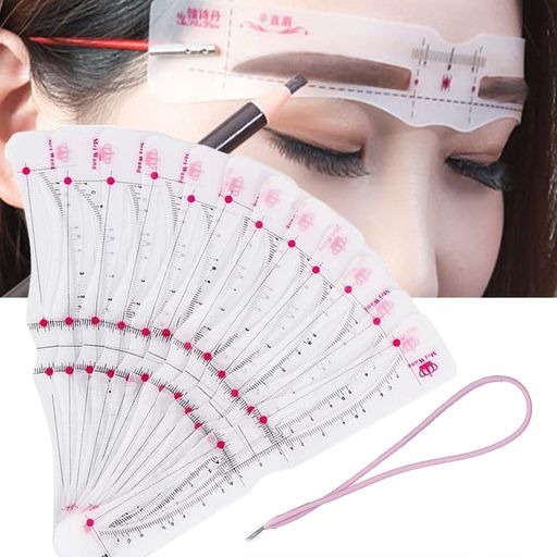 Forahome眉毛テンプレートレディース12種類セットストラップ付きつかいやすい眉毛形テンプレート眉毛ガイドメイクアップグッズ眉を描くのに簡単眉毛メイクツール(12種類入り)
