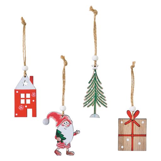 東京堂(Tokyodo)クリスマスオーナメント装飾プレゼントサンタオーナメントW2.9~5xD0.4xH5~7.3cm8個入XO000068-zzz