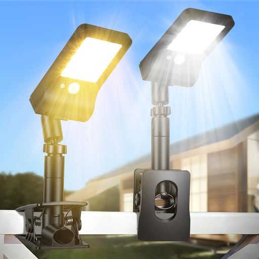 LIFENGSOLER60LEDソーラーライト屋外IP65防水人感センサー600ルーメン超高輝度リモコン付き&三色切替垂直と水平クリップ式センサーライト屋外ソーラー人感3つ感知モード防犯対策玄関駐車場…