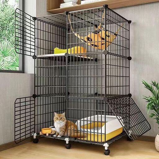 キャットケージ キャットゲージ 3段 猫用品 多機能 大型 グリーン