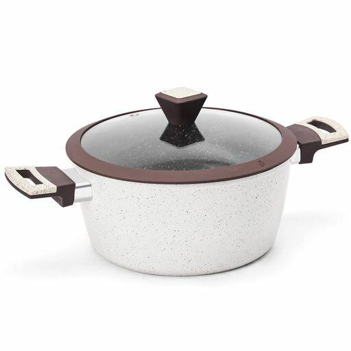 VIVIDCOOKWARE深型両手鍋カレー鍋24cmIH対応ガスガラス蓋付き焦げ付きにくいすき焼き鍋お手入れ簡単食洗機対応いお手入れ簡単しゃぶしゃぶおでん