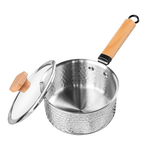 VIVIDCOOKWARE雪平鍋16cmIHガス火対応ステンレス無塗装食洗機対応片手鍋行平鍋煮る炒めるゆきひら鍋蓋付ミルクパン