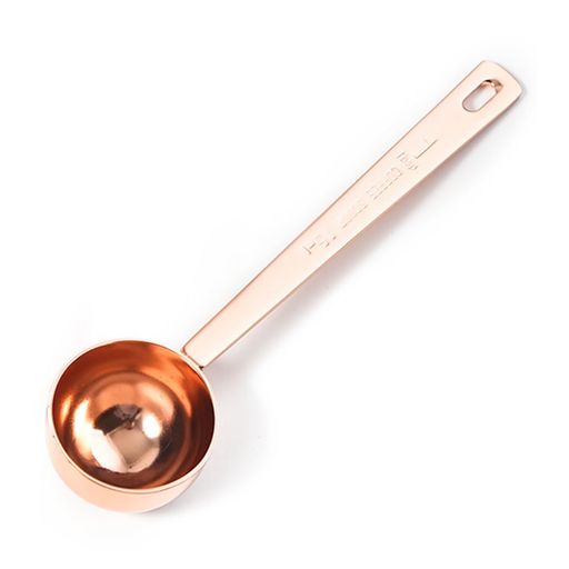 Measuring Spoons - コーヒースプーンステンレス量スプーン粉ミルク計量コーヒーの泡/牛乳の泡を研磨するためのコーヒー容器に適している(ローズゴールド刻印入り(15ml))