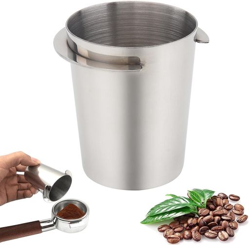乐天商城 - コーヒー粉受けカップ304ステンレスエスプレッソマシンハンドル逆止め粉受け器豆計量カップコーヒー部品(ステンレスカラー54mm)