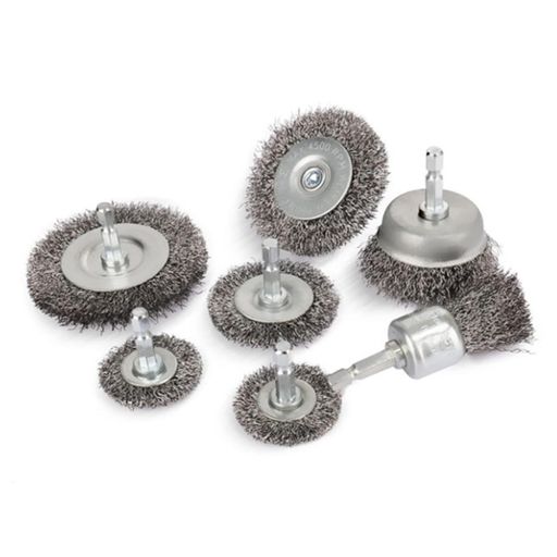 7個セット六角ワイヤーブラシセットサビ取り塗装剥がしインパクトドライバーカップタイプホイールタイ..