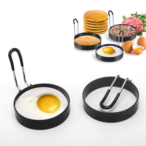 BaraRose目玉焼き型目玉焼きプレートエッグ2個セッくっつかないステンレス製柄手付きリングステンレス..