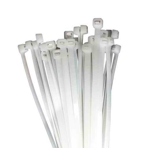 耐候性タイプ 頑丈なナイロン結束バンド 幅5.2mm ホワイト (100本入, 長さ450mm)
