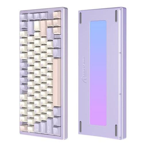 ATTACK SHARKxFREEWOLF X75 ゲーミングキーボード アルミニウム合金6063(国際認証)CNC 75% 81キー晶霊軸リニア ホットスワップ対応3モード2.4G/BLUETOOTH/有線接続GASKET構造VIA