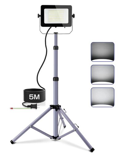 LED投光器 LED作業灯 ワークライト 三階段調光可能 コンセント式 5Mコード 防水IP6...