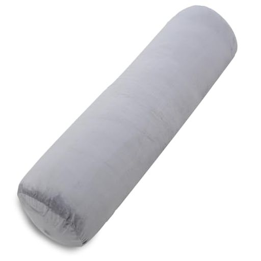 Taibest抱き枕円柱クッション円筒型おしゃれなロングクッション首足腰枕だきまくら男女兼用横向き寝枕ふわふわ気持ちいい滑らかな肌触りサポート取り外しカバー付き(グレー80x20cm)