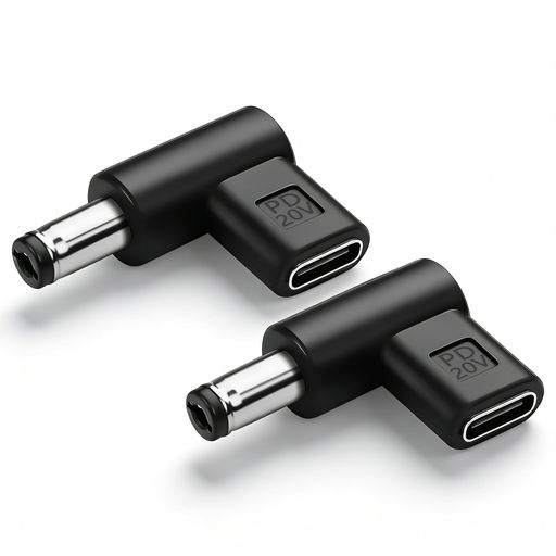 CERRXIAN 2個 20V DC電源コネクター 90度L型 USB-Cメス-DC5521オス Type-C入力 変換 DC5.5mm x 2.1mm出力電源アダプター ノートPC、監..