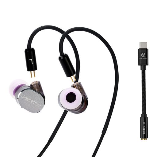 HiFiGo 有線イヤホン ゲーミングイヤホン イヤモニ ROSE Technics Aurora Ultra 1 Planar + 1Dynamic Driver カナル型 モニターイヤホン Type C-3.5mm変換アダプター付き DAC搭載