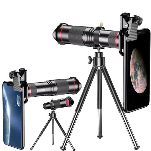 Kicucn 単眼望遠鏡 スマホ望遠レンズ HD48倍単眼鏡 小型 品質な視界 写真撮る 片手操作 望遠鏡 高級Bak4プリズム 高透過率 防水 広角レンズ 伸縮式三脚、携帯電話ホルダー、日本語取扱説明書…