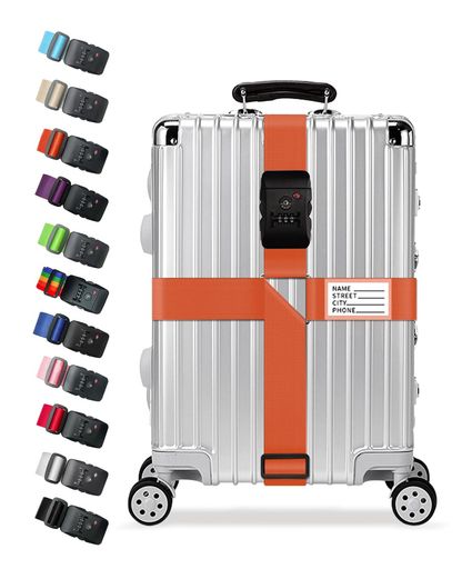 VVGAOGES 【TSAロック搭載】スーツケースベルト 十字型 旅行便利グッズ 荷締めベルト 3桁ダイヤル式 長さ120〜205cm調整可能 キャリーケース用 固定ベルト 荷崩れ防止 ずり落ち防止 出張・旅…