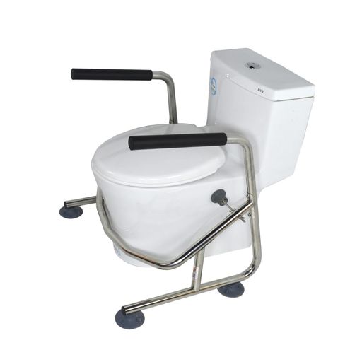 【2025年 トイレ用手すり 立ち上がり補助 介護用品 折りたたみ不要 固定式 幅広32mm太径パイプ トラス構造 耐荷重150kg ぐらつき防止 転倒防止 滑り止めグリップ 吸盤付き 工事不要 簡単組立…