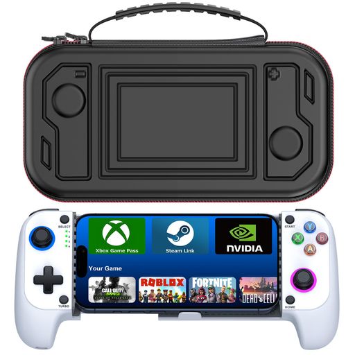 Elekasumi スマホコントローラー(ケース付き)- iPhone/Androidに対応、RGB搭載、ゲームコントローラー Xbox Cloud/Steam Link/GeForce Now/CoDモバイルゲームなど対応