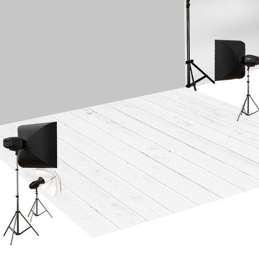 Kate 木板調・滑り止め撮影スタジオ用ラバーマット ホワイト木板 耐久性 約150x120cm