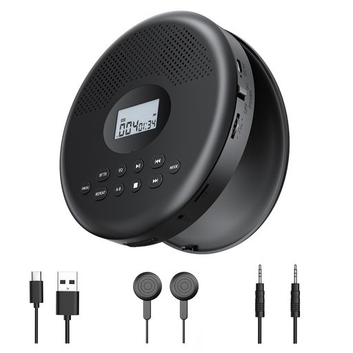 ARAFUNA ポータブル CDプレーヤー Bluetooth対応 コンパクト 2000mAh充電式バッテリー