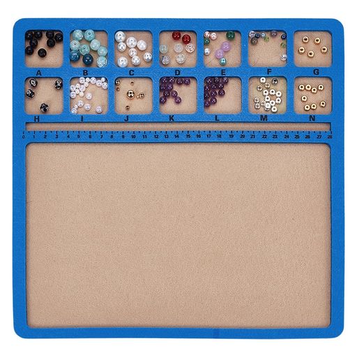 BENECREAT フェルト ビーズデザインボード 30x30cm ブルー ビーズマット ビーズト...