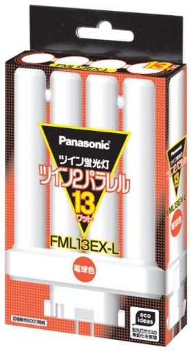 パナソニック ツイン蛍光灯 13形 電球色 4本平面ブリッジ FML13EXL