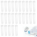 試験管蓋付きの透明なプラスチックチューブ試験管保存管キャップ付きプラスチックチューブ25個科学実験、実験検査、自由研究サンプル保存、ホームパーティーの装飾、キャ...