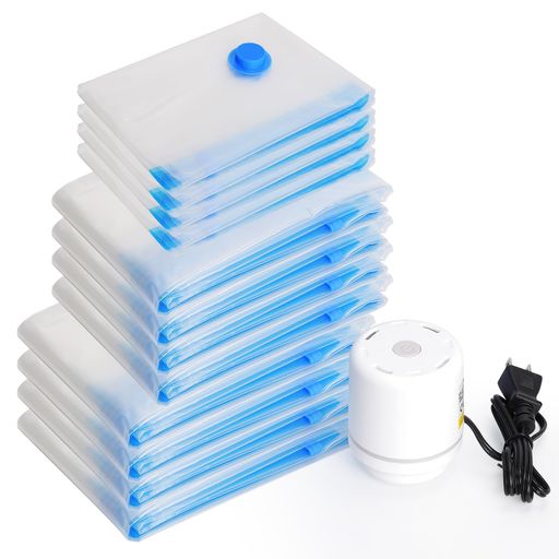 圧縮袋あっしゅく袋衣類圧縮袋布団圧縮袋12枚入ふとん圧縮真空パック収納袋小物収納電動ポンプ付属省ス..