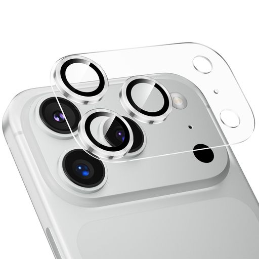 Podick カメラカバー iPhone 17 Pro Max 用 カメラフィルム 透明台座 全面保護 9H強化ガラス 傷防止 レンズ保護 耐衝撃 アイフォン 17 promax カメラ保護 高透過率 黒縁取り 露出オーバー防止 いphone