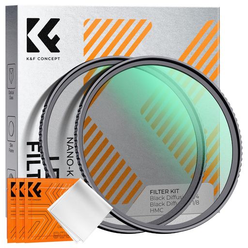 K&F CONCEPT 67mm レンズフィルター セット ブラックミスト 1/4 ブラックミスト 1/8 ソフト効果