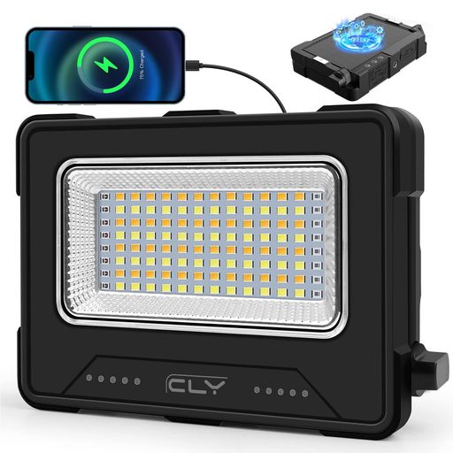 CLY LED 投光器 作業灯 ランタン 昼光色 自然色 電球色 SOS点灯 4色切替・5段階調...