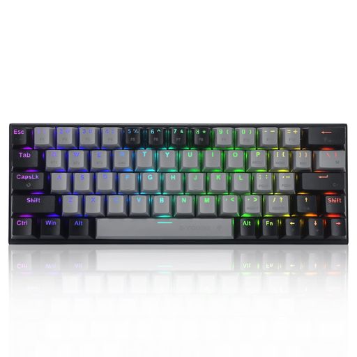 e元素 Z-11 ワイヤレスゲーミングキーボード 63キー メカニカル 赤軸 Bluetoothと2.4G無線と有線 60%小型 コンパクト設計