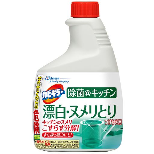 【ご購入前の重要な確認事項】 いつもご利用いただき、誠にありがとうございます。 いつも【vicsystore楽天市場店】をご利用いただき、誠にありがとうございます。 最近、商品の入数・数量・サイズなどのご注文内容に関する間違いが増えております。 お手数ではございますが、ご購入手続きの際には、入数・数量・サイズを今一度ご確認いただけますようお願いいたします。 ご注文から 30分以上経過した場合、入数・数量・サイズ等の間違いによるキャンセルはお受けできません。 ご不明な点がある場合は、必ずご注文前にお問い合わせください。 🚚 ご注文に関するご案内 最短でのお届けをご希望の方へ 日時指定をされない場合、最短での発送手配が可能です。お急ぎの場合は日時指定なしでのご注文をおすすめいたします。 営業所留めについて 営業所留めには対応しておりません。 誤った郵便番号や住所でご注文された場合、発送時に発生した費用や損失はお客様のご負担となりますのでご注意ください。 お支払い方法について コンビニ払い・銀行振込などの前払いの場合は、ご入金確認後に在庫を確保いたします。 そのため、ご入金のタイミングによっては欠品となる場合がございます。 ギフト対応について 誠に申し訳ございませんが、のし・ラッピング・メッセージカード等のギフト対応は行っておりません。 ご購入数量の上限について 当店ではすべての商品に購入上限を設けております。 上限を超える数量をご希望の場合は、ご購入前に必ずお問い合わせください。 キャンセルについて ご注文から 30分を過ぎた場合、お客様都合によるキャンセルはお受けできません。 内容に不安がある場合は、ご注文前に必ずお問い合わせください。 キッチンのヌメリをこすらず分解する台所漂白剤 シンク、排水口のお掃除に 汚れ・ヌメリに吹きかけるだけ こすらず分解 漂白・除菌もできる 商品サイズ (幅x奥行x高さ) :104mmx58mmx164mm 内容量: 付替え用 400g 原産国:日本