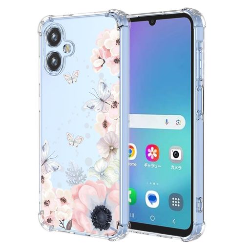Samyje 対応 Samsung Galaxy A25 5G ケース 超柔らかい透明スリム 銀河 A25 5G TPU 携帯カバー ギャラクシー A25 5G 保護ケース 可愛い 花柄 シリコンカバー 薄型 落下防止 耐衝撃 傷つけ防止 スマホケ…