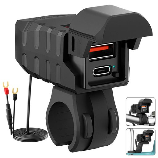 【新登場】STDRIVO バイクUSB電源 防水 ソケット オートバイ専用電源 出力 PD(36W)+QC3.0(18W)急速充電ポート LED電圧計 独立電源イッチ搭載 過圧保護 多重保護 USBチャージャー スマホ(androidやIOS対…