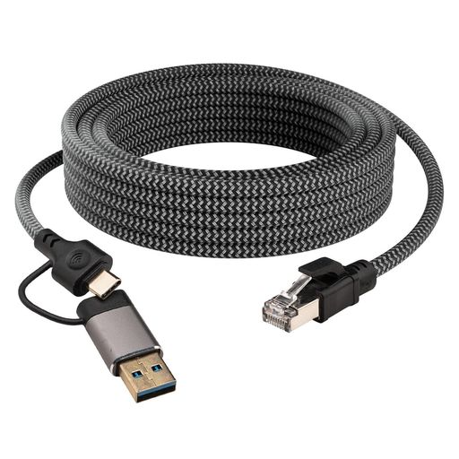 Leehitech 3M USB-C/USB-A to RJ45 有線LANケーブル 1000M OTG対応