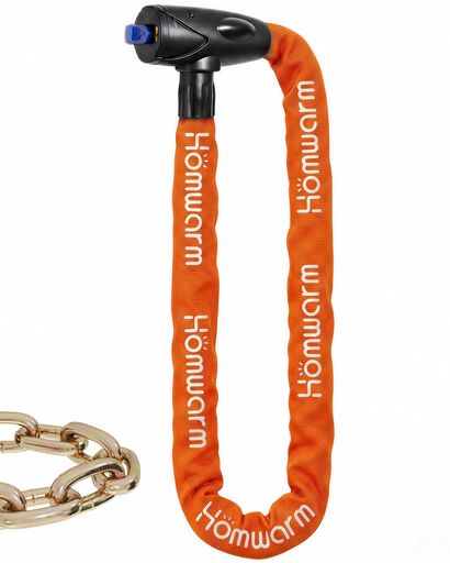Homwarm バイクロック チェーンロック 頑丈 盗難防止 鍵3本付き 極太 長さ1100mm チェーンパイプ直径8mm 自転車 バイク 多用途
