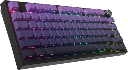 Womier WK75 75% ワイヤレスゲーミングメカニカルキーボード無線 テンキーレス BT5.0/2.4GHz/USB-C ノブ付き
