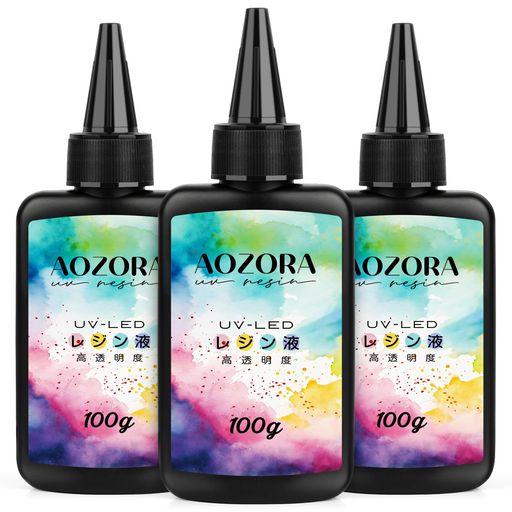 AOZORA UVレジン液 300g UV/LED対応 低粘度 レジン 透明 ハードタイプ 急速硬化 大容量 黄変しにくい 初心者向け