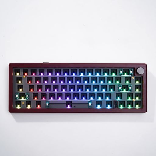 GMK67 ガスケットマウントメカニカルキーボードキット、ホットスワップ可能な Bluetooth 5.0/2.4G/Type-C トライモード 65% EVA マットカスタマイズされた RGB キーボード Windows/Mac と互換性あり (レ…