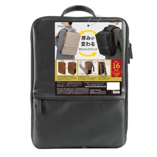 ナカバヤシ厚みが変わるパソコンバッグPCバックパック16インチブラックZ0527