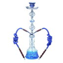 シーシャセット水タバコスターターキットシーシャ本体セラミックボウル、ホース2本付き水パイプ喫煙具ShishaHookah(Color:ブルー)