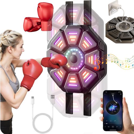 2025ボクシングマシーン音楽ボクシングマシンパンチングマシーンアップグレードミュージックボクシングマシングローブ付きブルートゥース音楽ボクシング8ビットボクシングターゲットL…