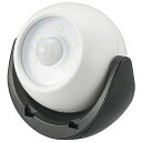 オーム電機 LEDセンサーライト 人感明暗センサー 乾電池式 屋外/屋内兼用 IPX5 100ルーメン 三脚/マグネット取り付け 防犯ライト NIT-BLA10...
