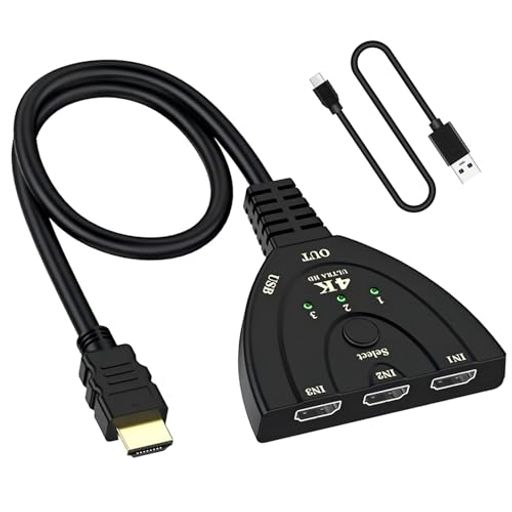 CHAYOO HDMI 切り替え器 3入力1出力 分配器 HDMI AV セレクター HDMI 増やす 方法 HDMI端子 増設 HDMIポート不足解消 4K│1080P│3D映像 オーディオ同期 FIRE TV