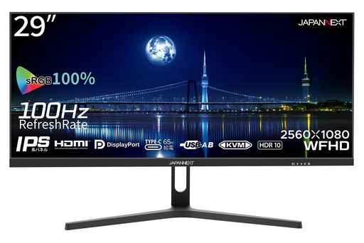 JAPANNEXT 29C` ChFHD(2560 X 1080) tj^[ JN-IPS291WFHDR-C65W HDMI DP USB TYPE-C(ő65Wd) KVM