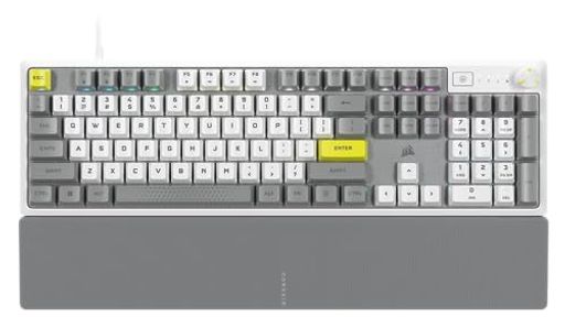 CORSAIR K70 CORE リニア RGB 104キー XDA プロファイル キーボード 赤軸ゲーミングキーボード キーキャップ交換可能 ホワイト + リス..