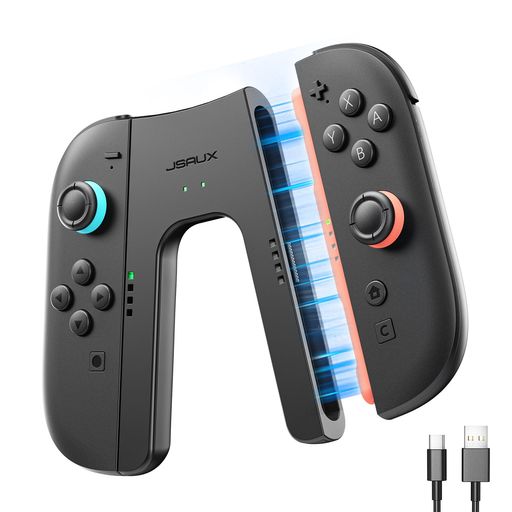 JSAUX 充電グリップ Switch 2に対応 左右分離型コントローラー充電グリップ V字型 プレイしながら充電可能・Switch 2アクセサリ