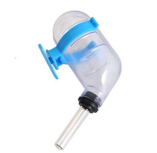HJ ハムスター 給水器 小動物用 水漏れ防止 ガラス製ノイズ 静音 自動給水器 留守番対応 (10個セット, ブルー)