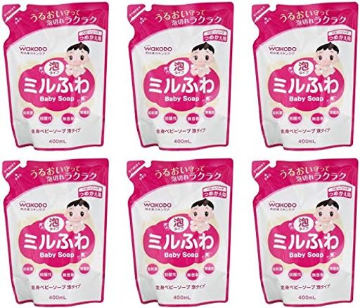 和光堂 【まとめ買い】ミルふわ 全身ベビーソープ 泡タイプ 詰替え用 400mL【x6個】