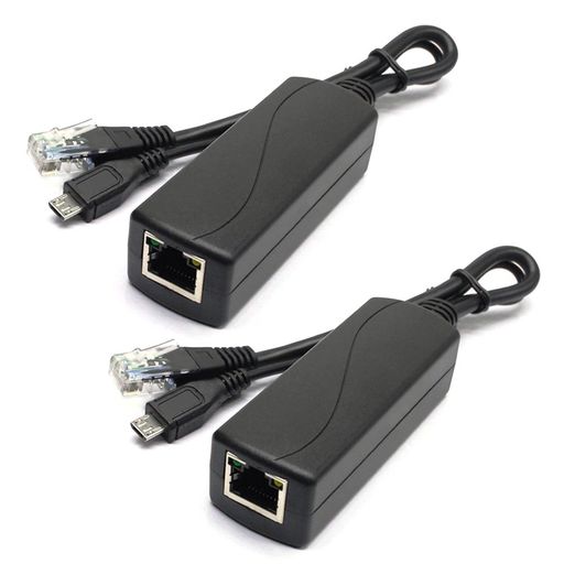 ANVISION 2パックアクティブ5V 2.4A PoEスプリッタアダプタタブレット、DropcamまたはRaspberry Pi、IPC、IPカメラなどのためのIEEE 802.3af準拠のマイクロUSB 48V〜5V / 2.4A